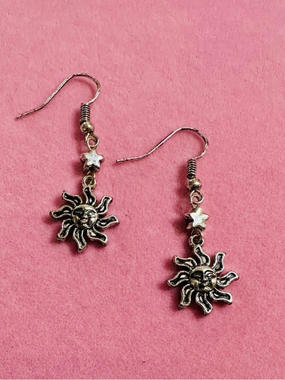 Celestial Sun & Star Dangle Earrings